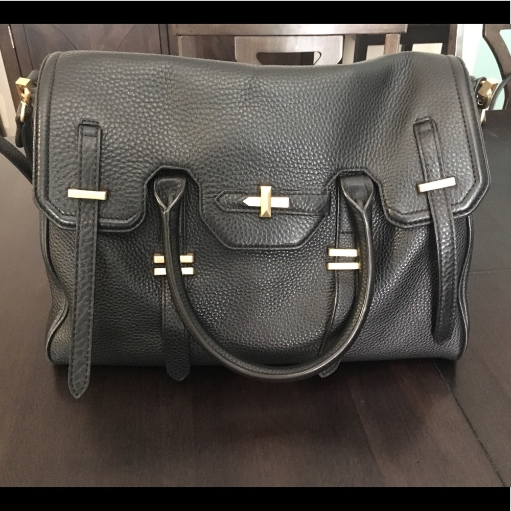 Rebecca Minkoff Jules Black Leather Satchel Bag